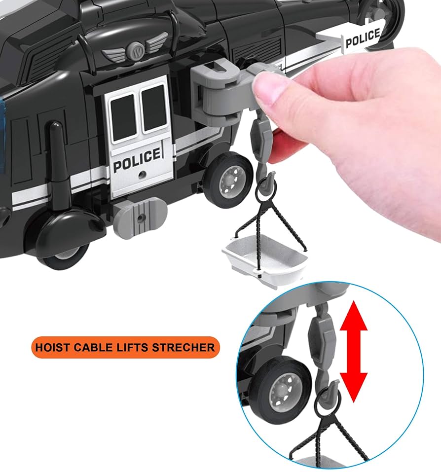 Amazon | Liberty Imports 警察レスキューヘリコプター 摩擦動力